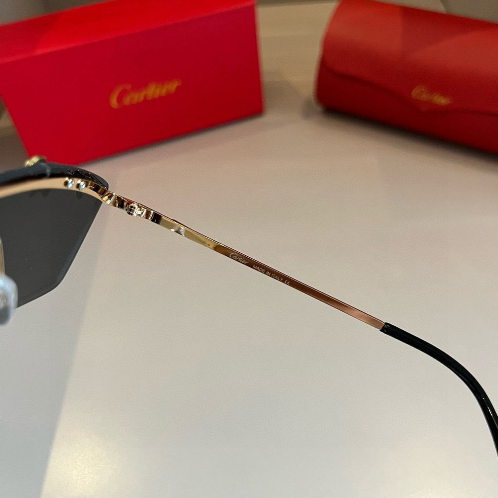 Cartier Lightweight Metal Rimless Gold Lens Sunglasses for Men & Wome - 449546 - detail image 8