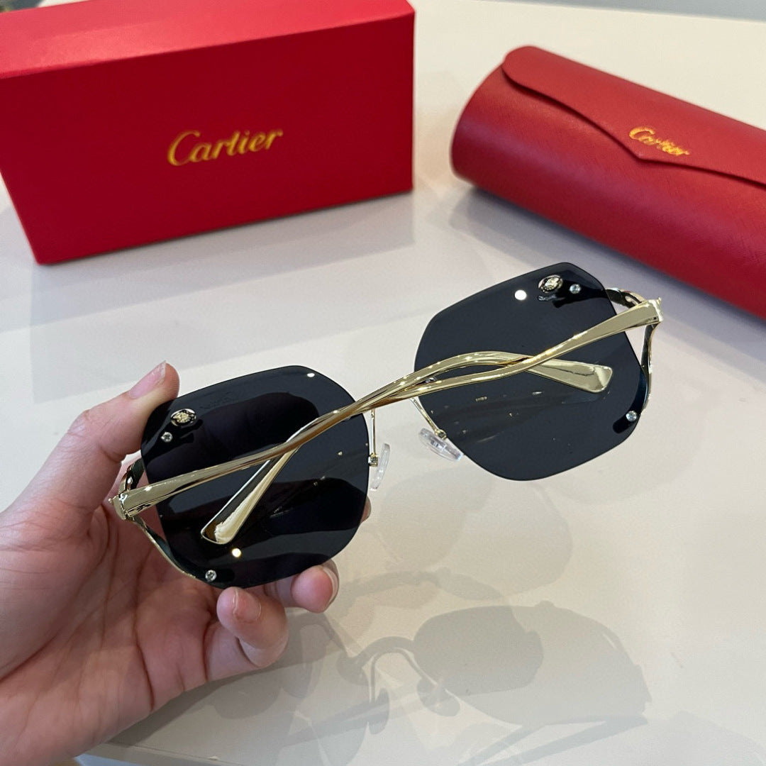 Cartier Lightweight Metal Rimless Silver Lens Sunglasses for Men & Wo - 935095 - detail image 4