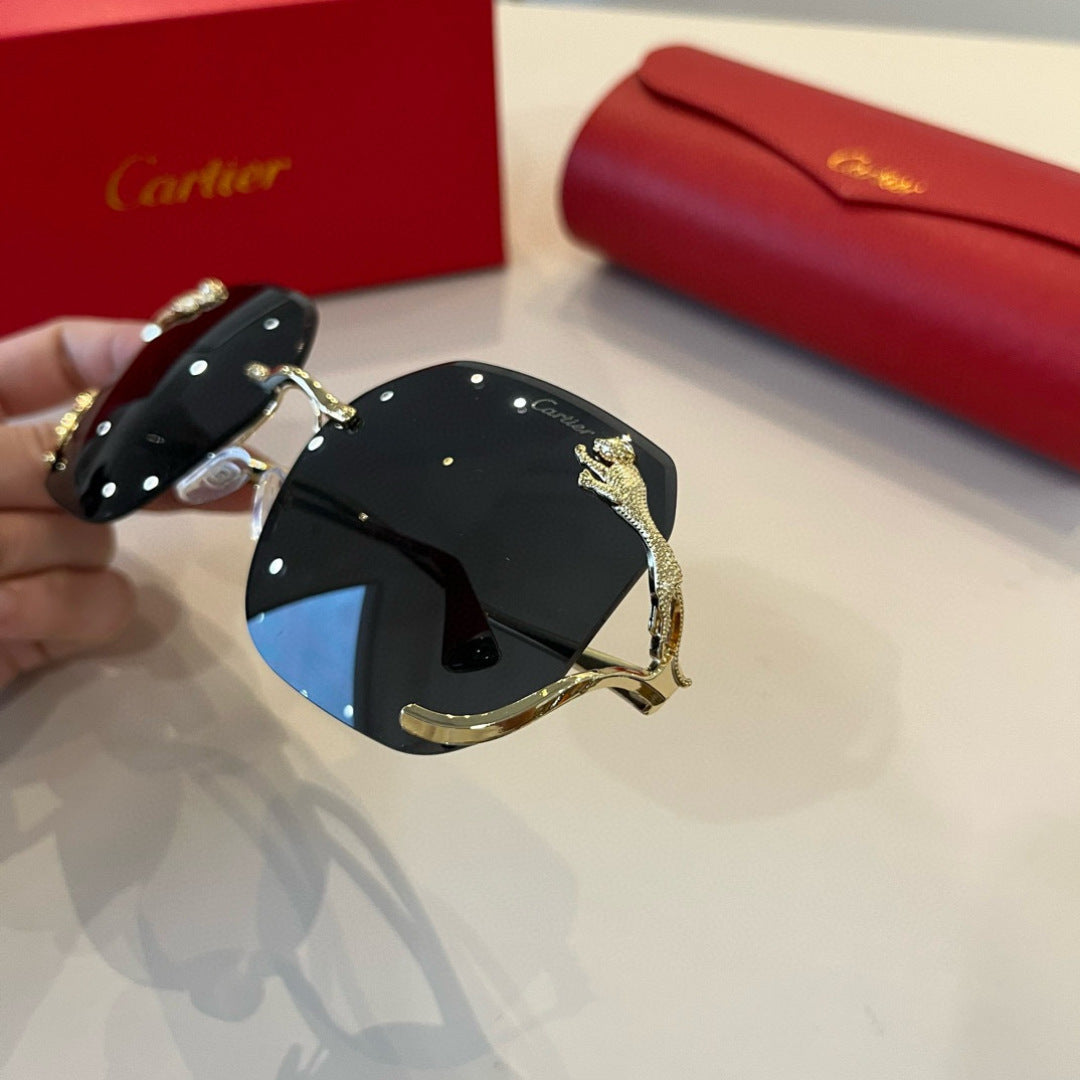 Cartier Lightweight Metal Rimless Silver Lens Sunglasses for Men & Wo - 935095 - detail image 6