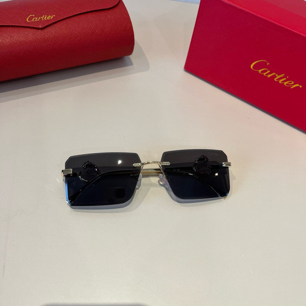 Cartier Lightweight Metal Rimless Silver Lens Sunglasses for Men & Wo - 935096 - detail image 7