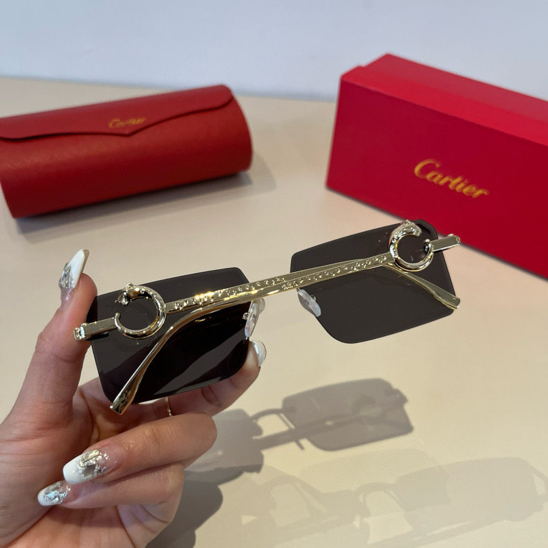 Cartier Lightweight Metal Rimless Silver Lens Sunglasses for Men & Wo - 935096 - detail image 5