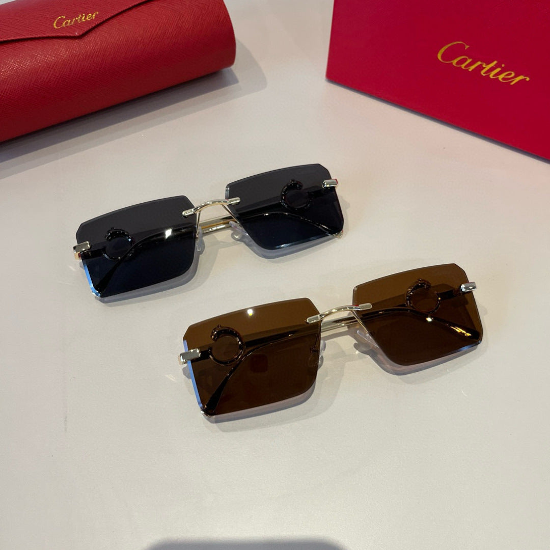 Cartier Lightweight Metal Rimless Silver Lens Sunglasses for Men & Wo - 935096 - detail image 9