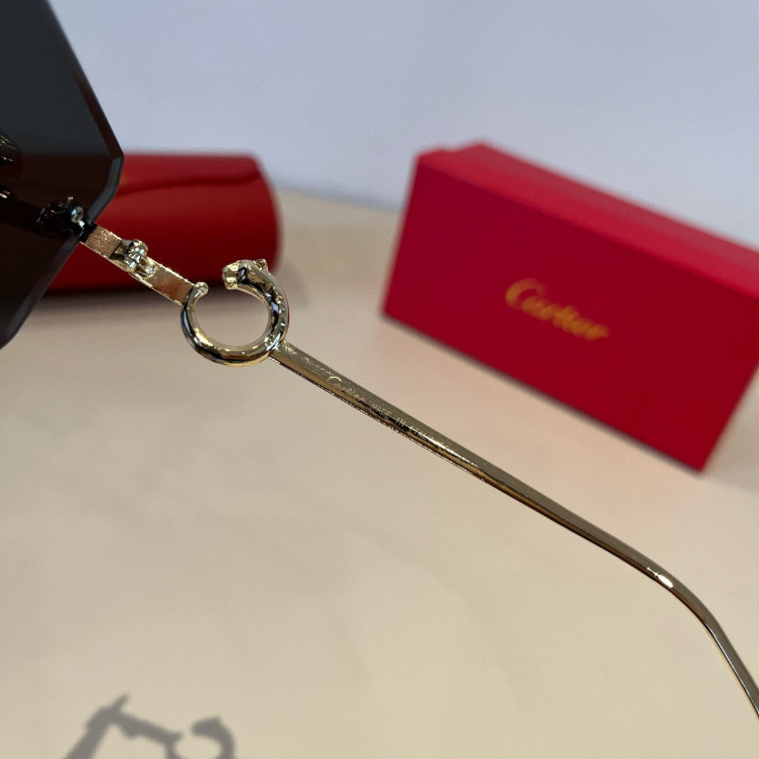 Cartier Lightweight Metal Rimless Silver Lens Sunglasses for Men & Wo - 935096 - detail image 8