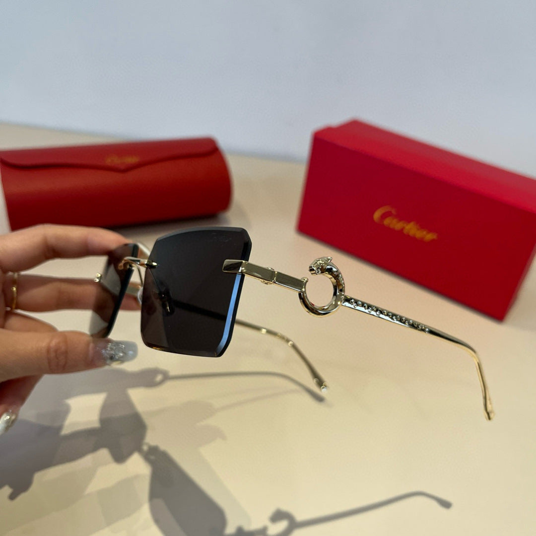 Cartier Lightweight Metal Rimless Silver Lens Sunglasses for Men & Wo - 935096 - detail image 4