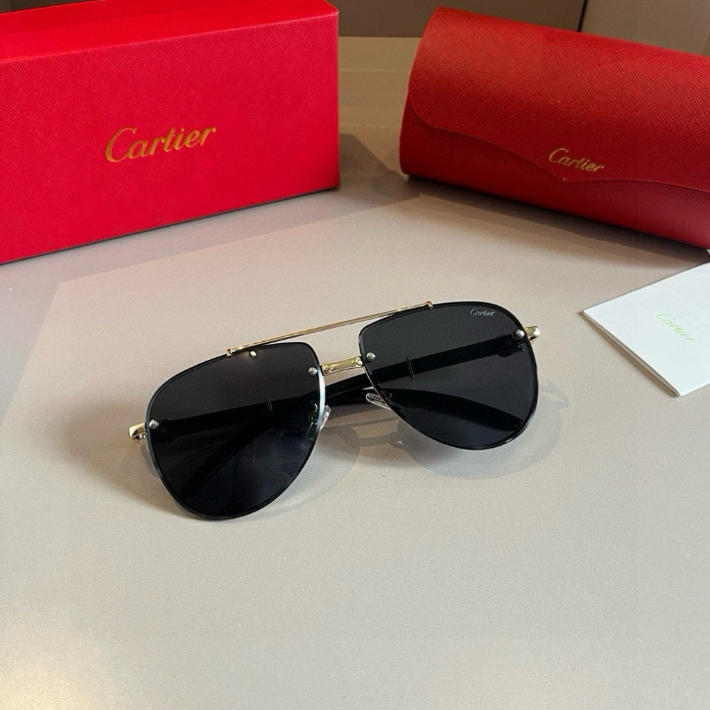 Cartier Aviator Gold Lens Sunglasses for Men - detail image 5