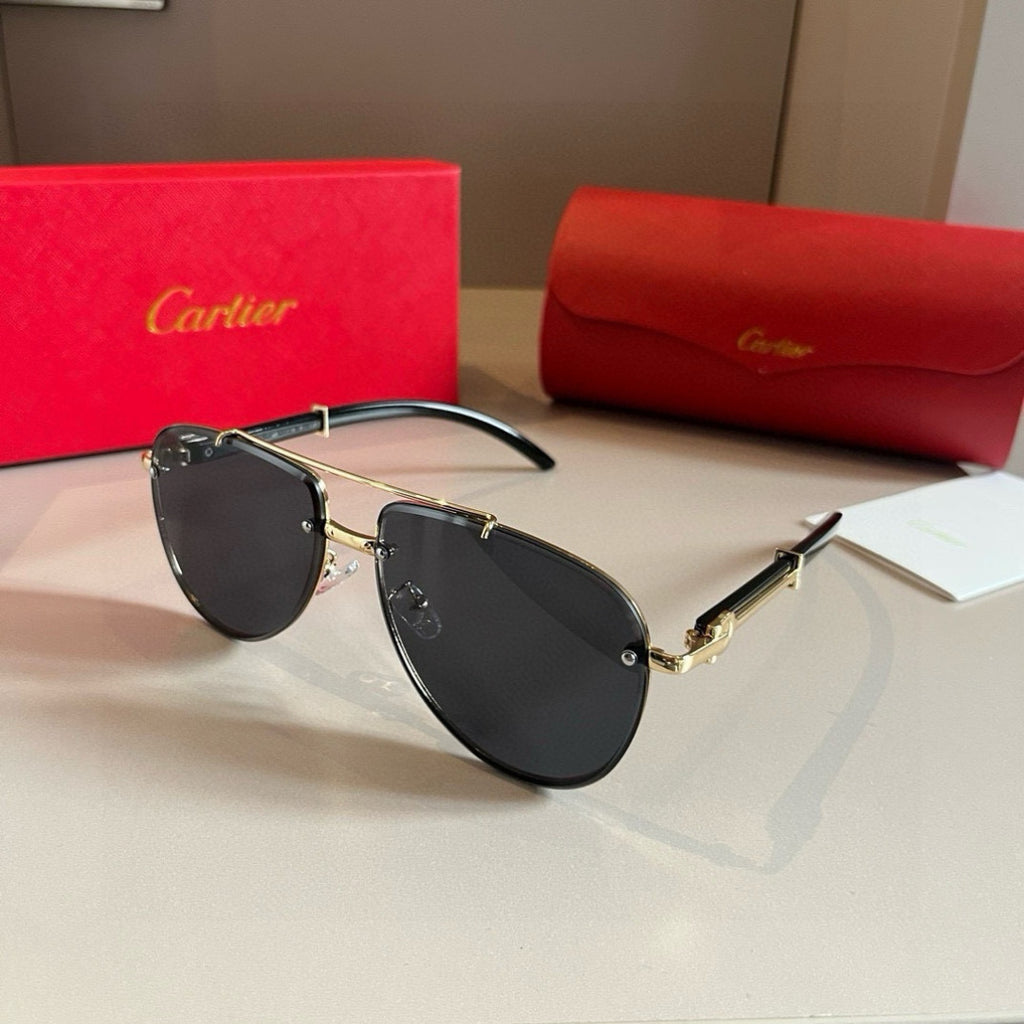 Cartier Aviator Gold Lens Sunglasses for Men - detail image 3