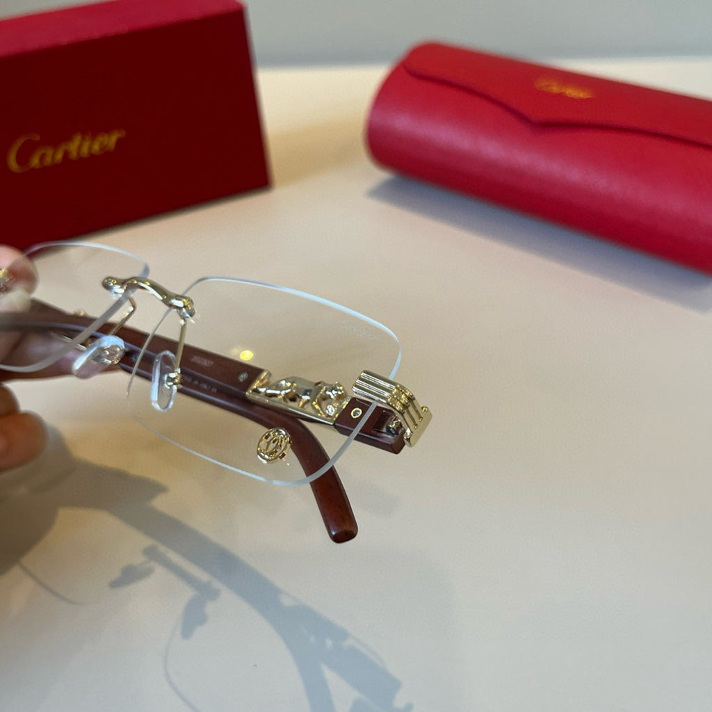 Cartier Lightweight Metal Rimless Silver Lens Sunglasses for Men & Wo - 935098 - detail image 9
