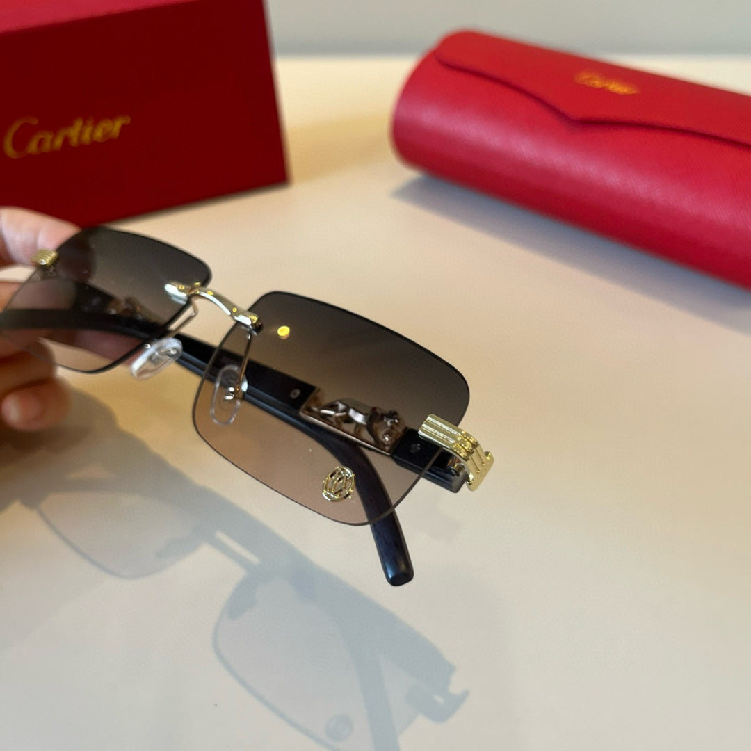 Cartier Lightweight Metal Rimless Silver Lens Sunglasses for Men & Wo - 935099 - detail image 7
