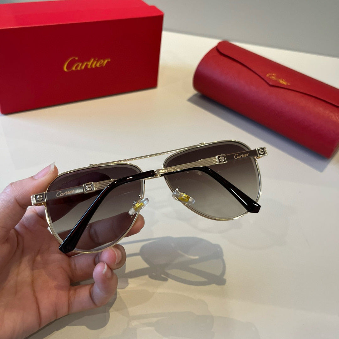 Cartier Lightweight Metal Rimless Brown Lens Sunglasses for Men & Wom - 487379 - detail image 6