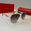 Cartier Lightweight Metal Rimless Brown Lens Sunglasses for Men & Wom - 449551