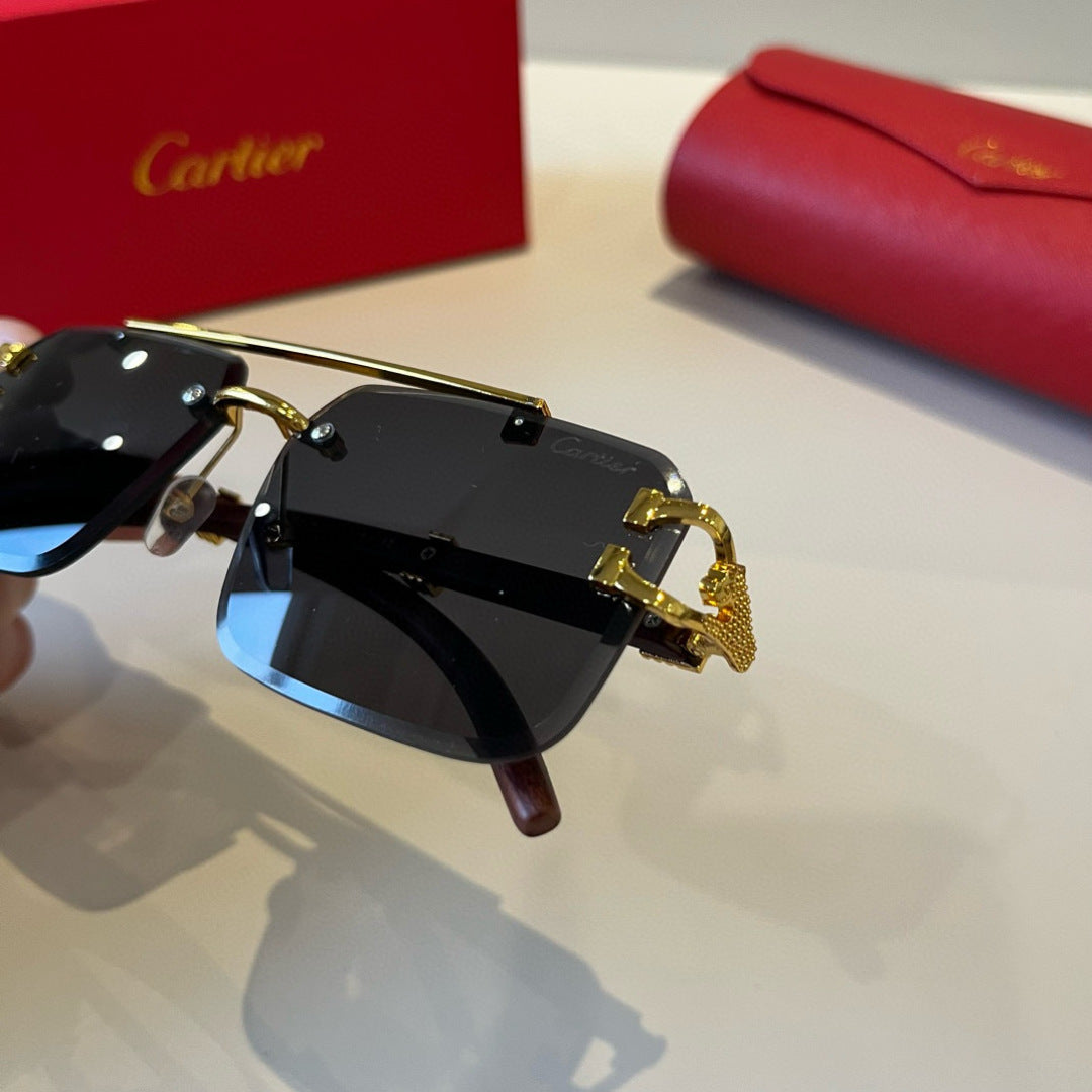 Cartier Lightweight Metal Rimless Silver Lens Sunglasses for Men & Wo - 935101 - detail image 4