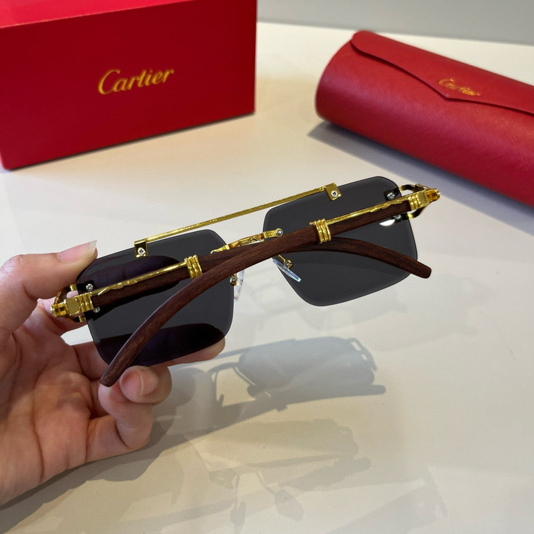 Cartier Lightweight Metal Rimless Silver Lens Sunglasses for Men & Wo - 935101 - detail image 6