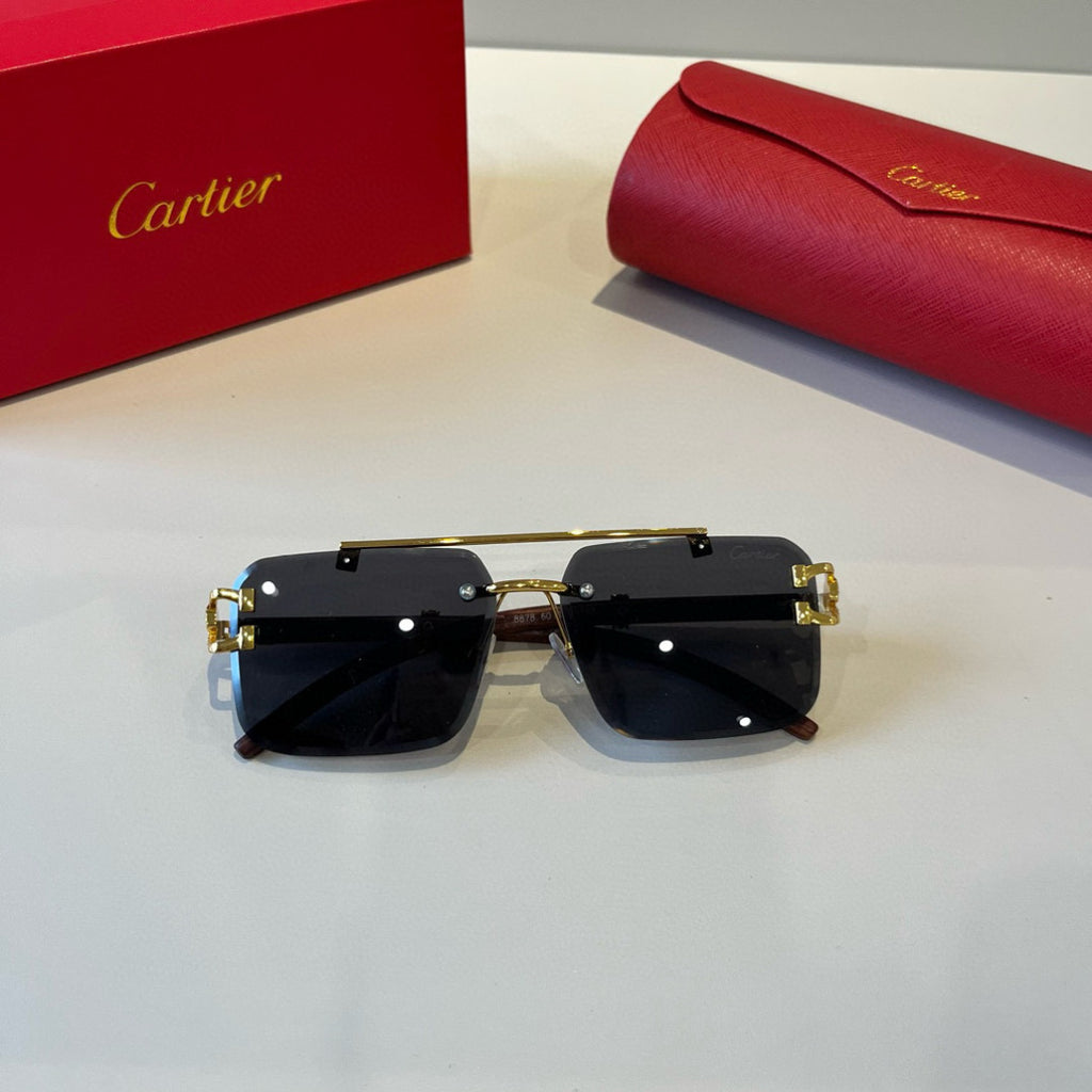 Cartier Lightweight Metal Rimless Silver Lens Sunglasses for Men & Wo - 935101 - detail image 5