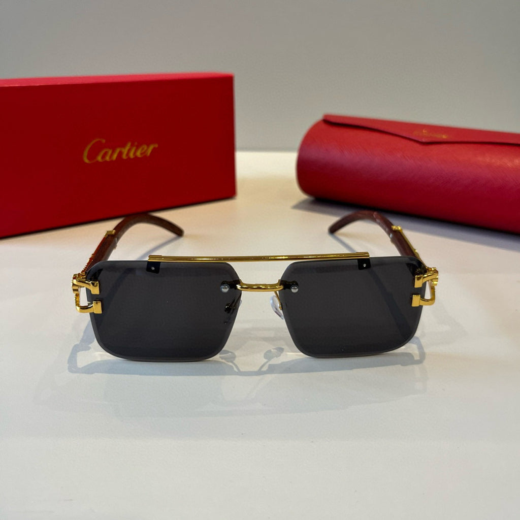 Cartier Lightweight Metal Rimless Silver Lens Sunglasses for Men & Wo - 935101 - detail image 2