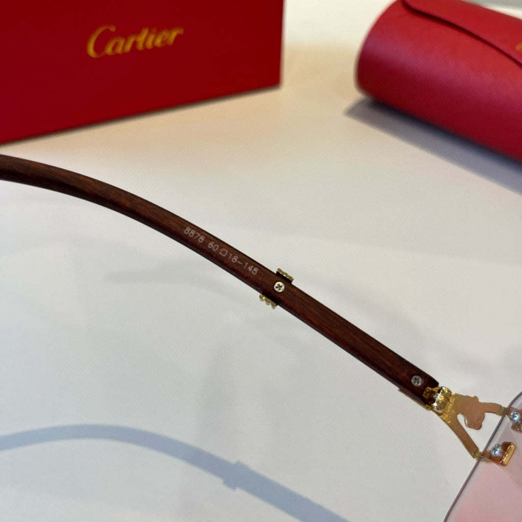Cartier Lightweight Metal Rimless Silver Lens Sunglasses for Men & Wo - 935102 - detail image 7