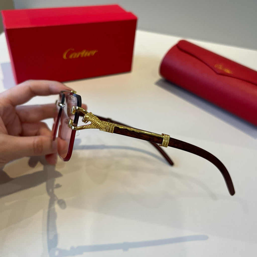 Cartier Lightweight Metal Rimless Silver Lens Sunglasses for Men & Wo - 935102 - detail image 9