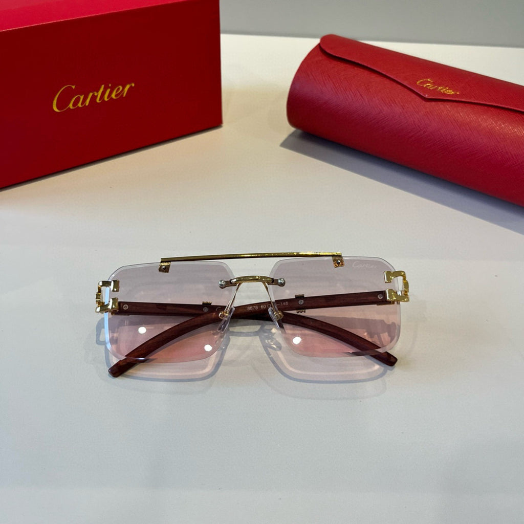 Cartier Lightweight Metal Rimless Silver Lens Sunglasses for Men & Wo - 935102 - detail image 4