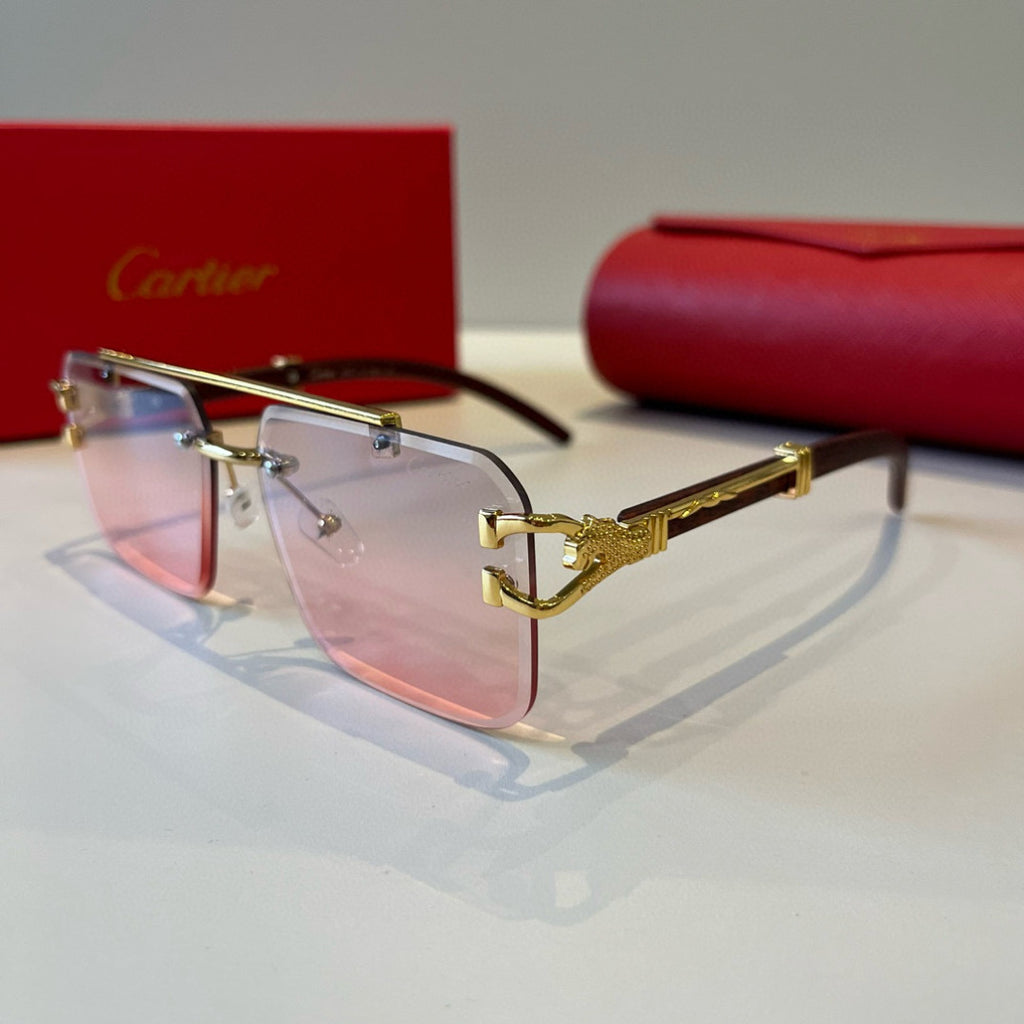 Cartier Lightweight Metal Rimless Silver Lens Sunglasses for Men & Wo - 935102 - detail image 3