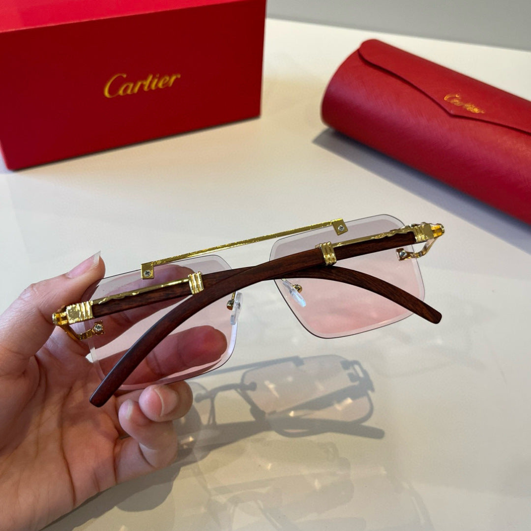 Cartier Lightweight Metal Rimless Silver Lens Sunglasses for Men & Wo - 935102 - detail image 6