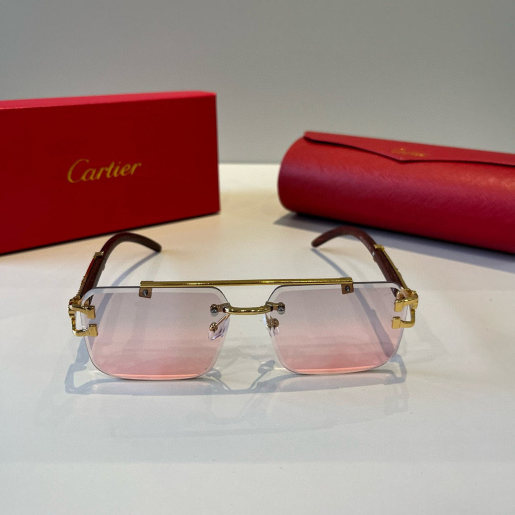 Cartier Lightweight Metal Rimless Silver Lens Sunglasses for Men & Wo - 935102 - detail image 2