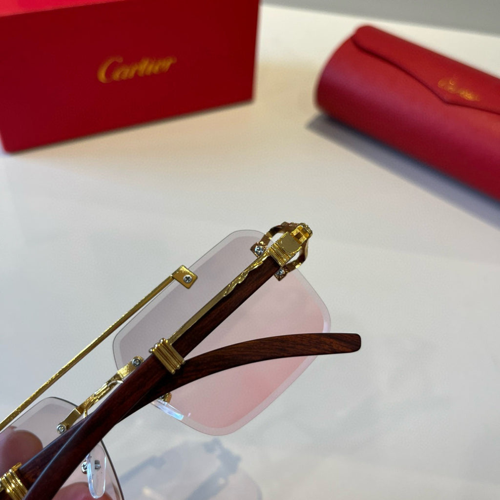 Cartier Lightweight Metal Rimless Silver Lens Sunglasses for Men & Wo - 935102 - detail image 5