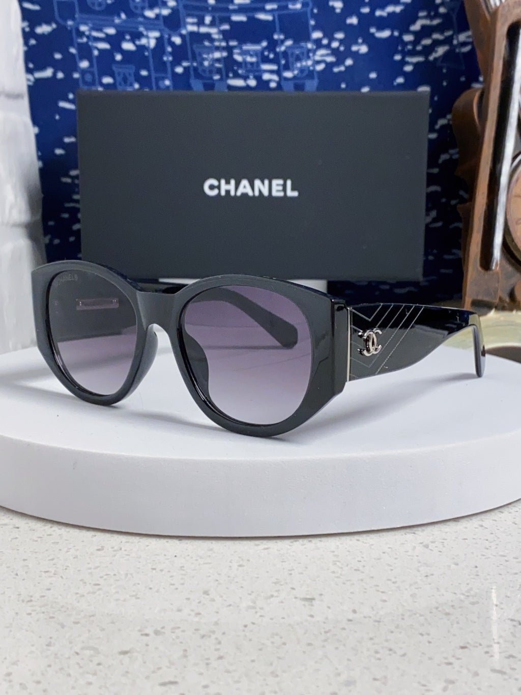 Chanel Polarized Cat-Eye Gray Lens Sunglasses for Women - 398596