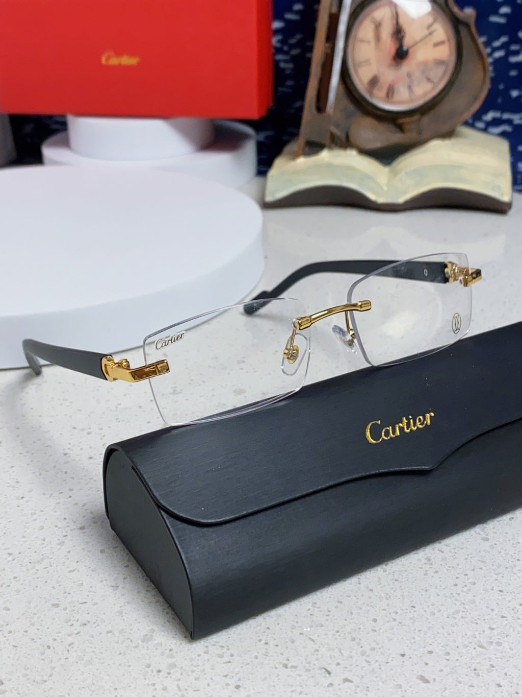 Cartier Lightweight Rimless Silver Lens Sunglasses for Men & Women - 465902 - detail image 10