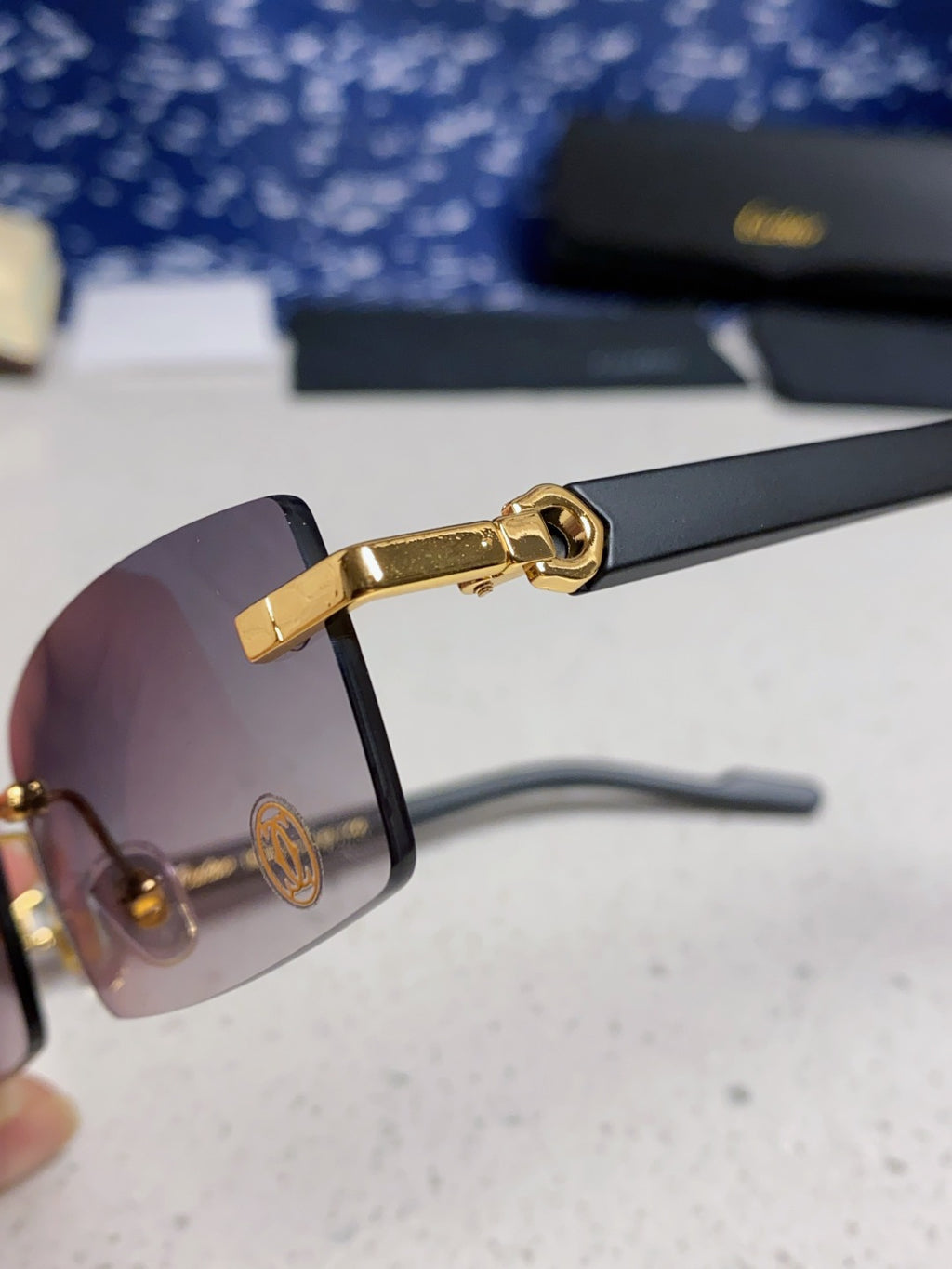 Cartier Lightweight Rimless Silver Lens Sunglasses for Men & Women - 465906 - detail image 7