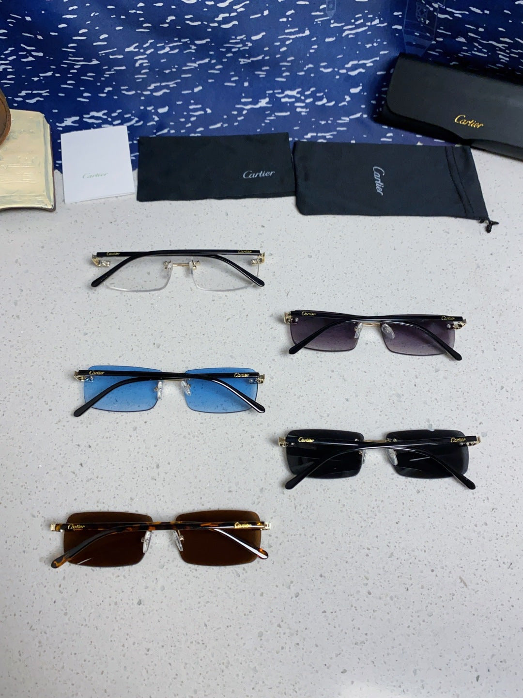 Cartier Metal Fashion Silver Lens Sunglasses for Men & Women - 465899 - detail image 11