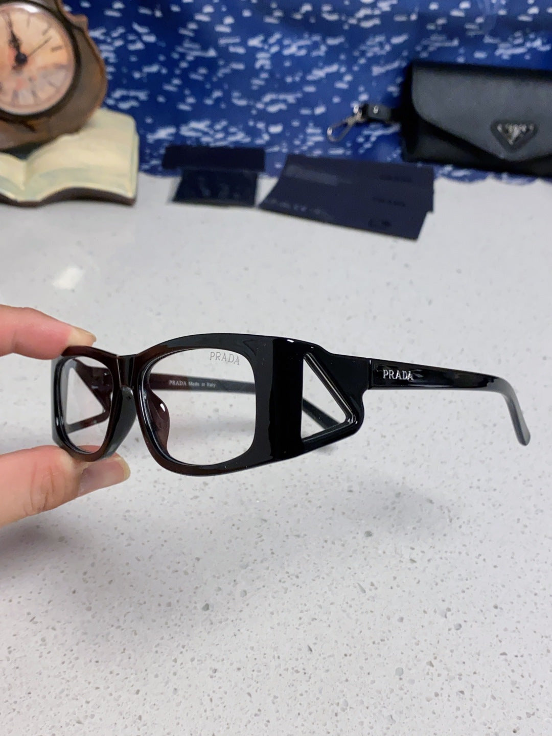 Prada SPRB03 Square Silver Lens Sunglasses for Men & Women - 465714 - detail image 5