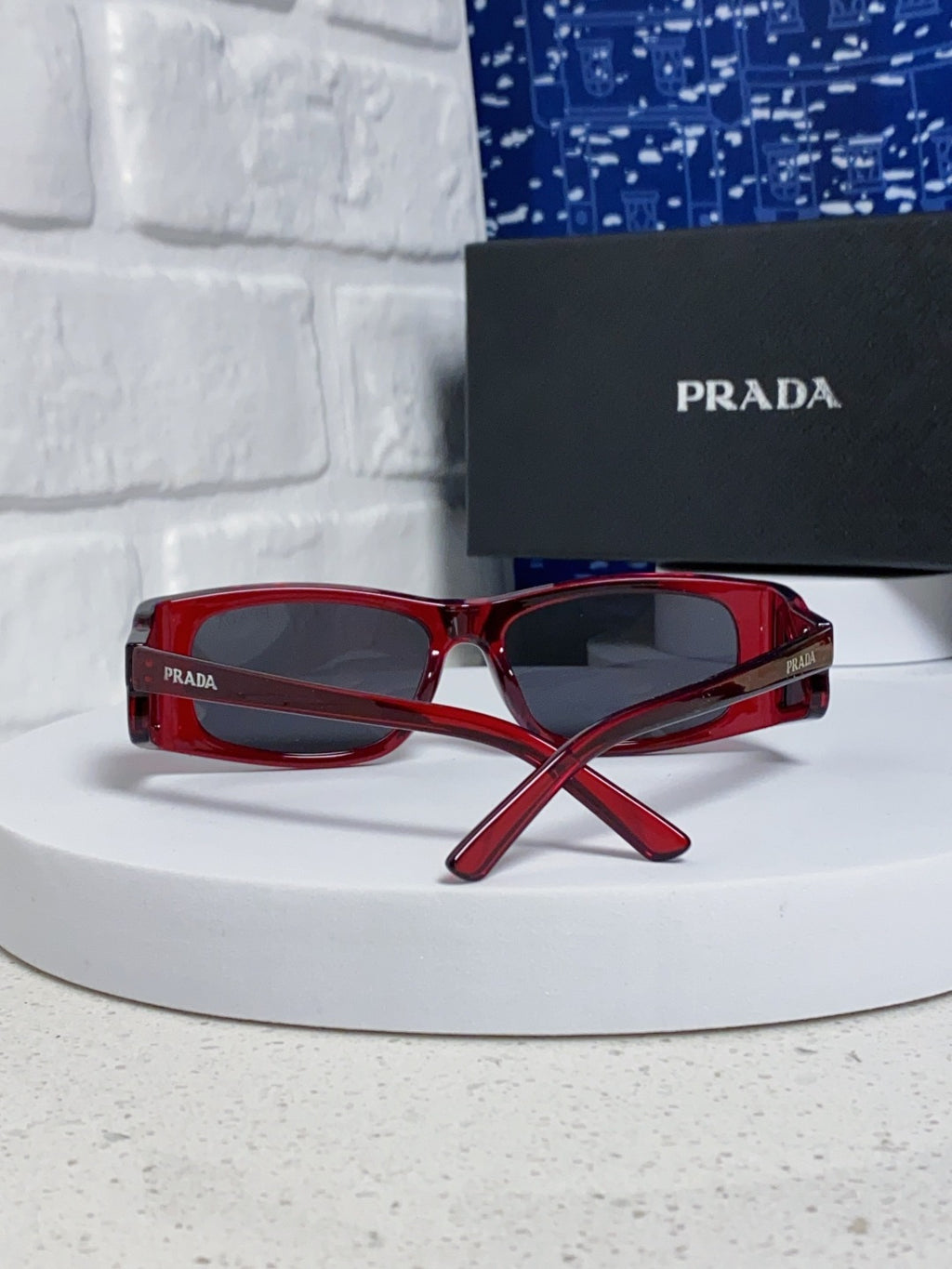 Prada SPRB03 Square Red Lens Sunglasses for Men & Women - detail image 3