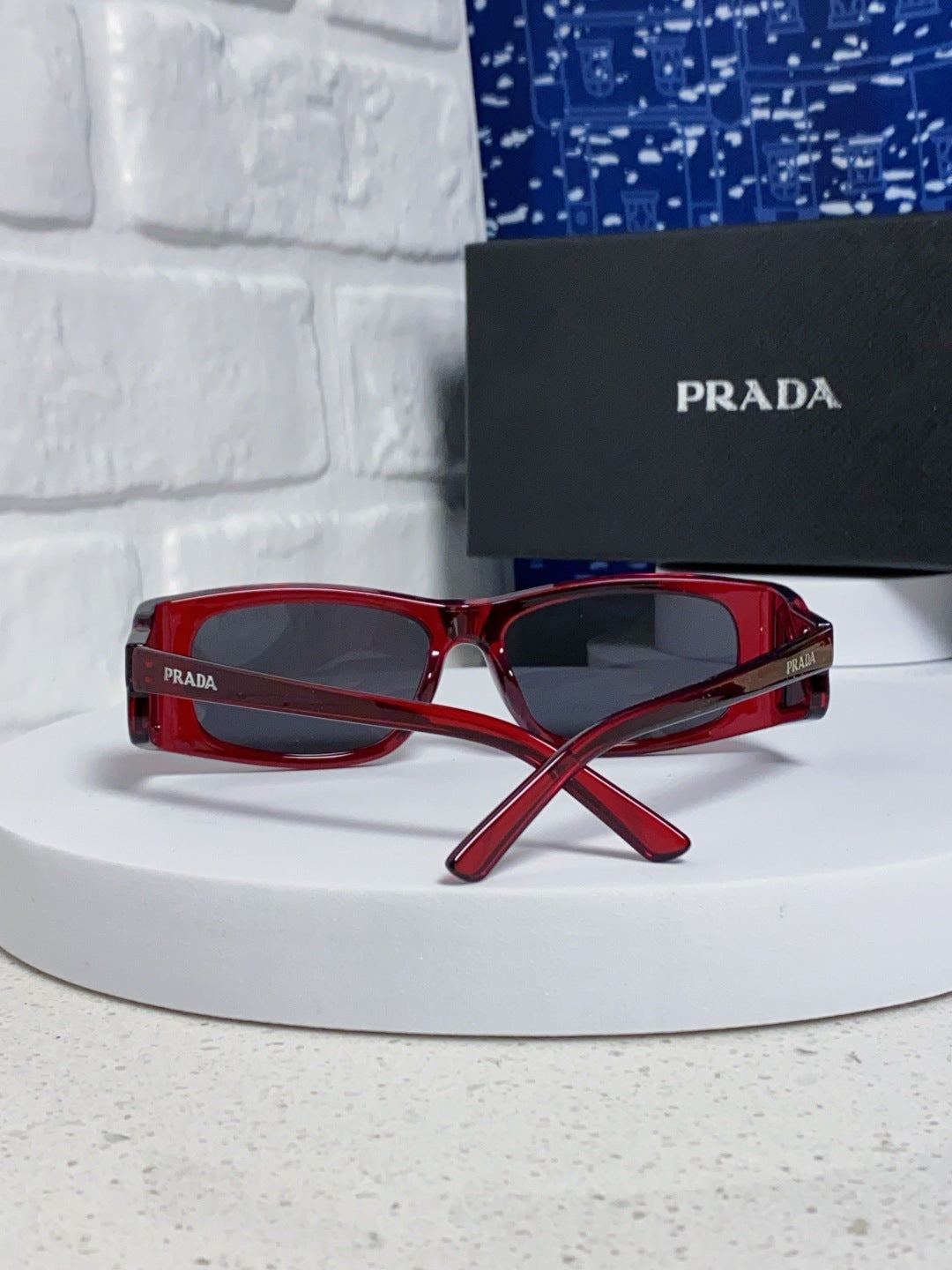 Prada SPRB03 Square Red Lens Sunglasses for Men & Women - detail image 3