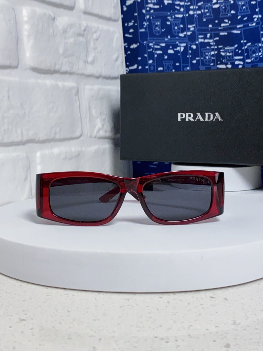 Prada SPRB03 Square Red Lens Sunglasses for Men & Women - detail image 2
