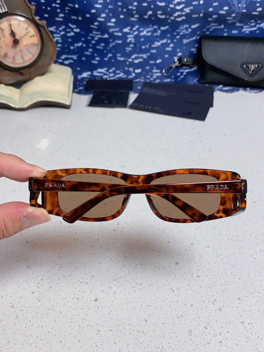 Prada SPRB03 Square Brown Lens Sunglasses for Men & Women - detail image 5