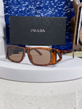 Prada SPRB03 Square Brown Lens Sunglasses for Men & Women