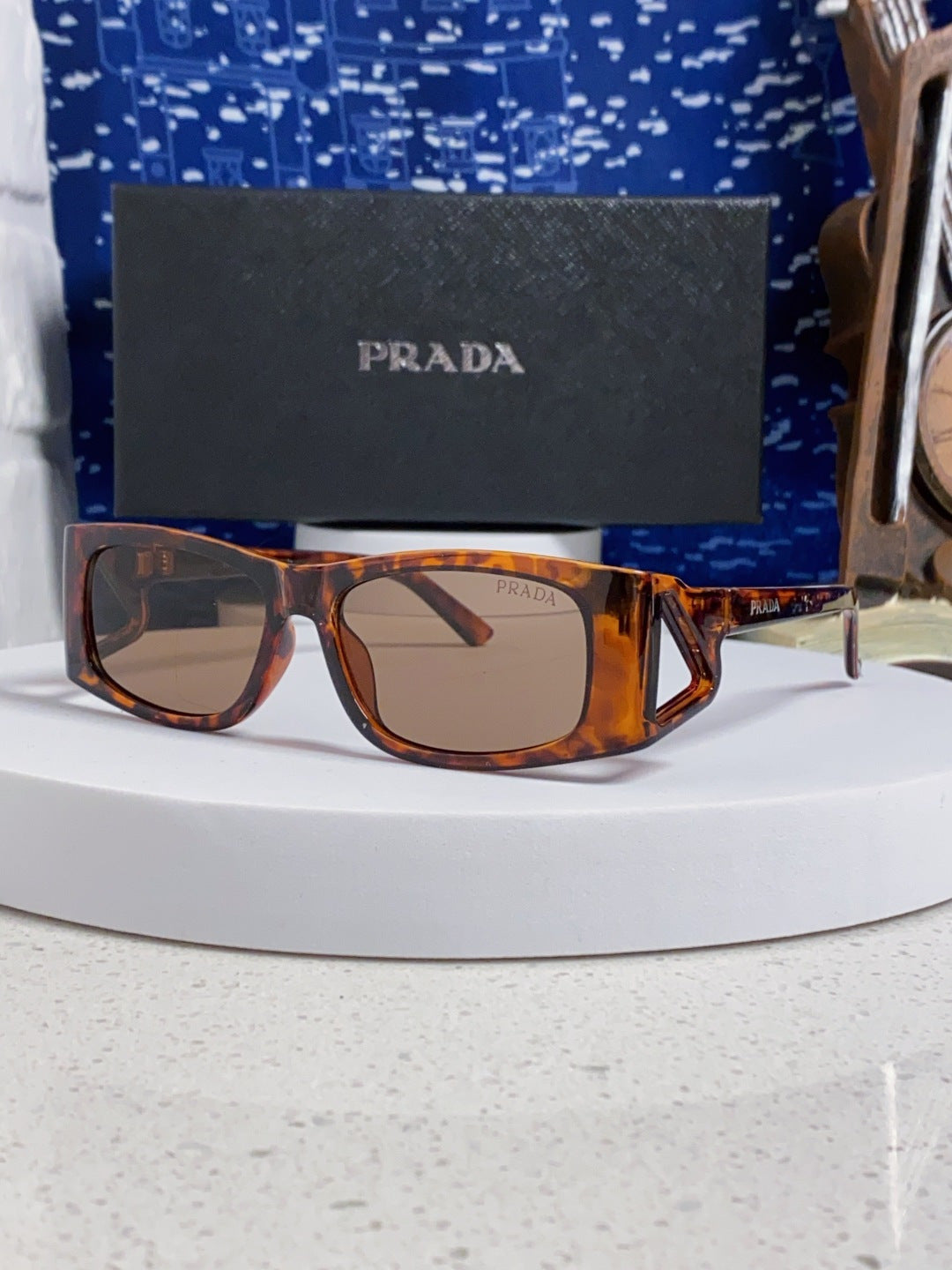 Prada SPRB03 Square Brown Lens Sunglasses for Men & Women