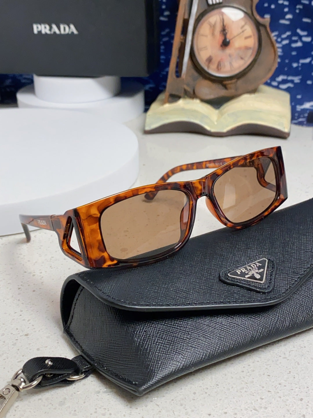 Prada SPRB03 Square Brown Lens Sunglasses for Men & Women - detail image 10