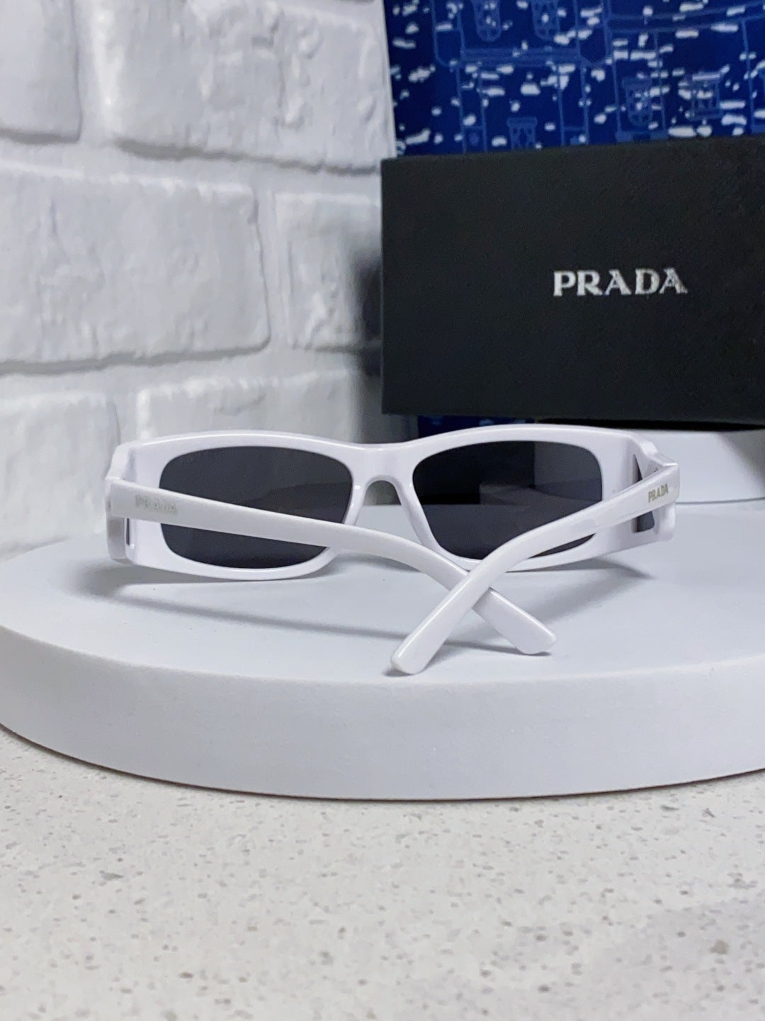 Prada SPRB03 Square Silver Lens Sunglasses for Men & Women - detail image 3