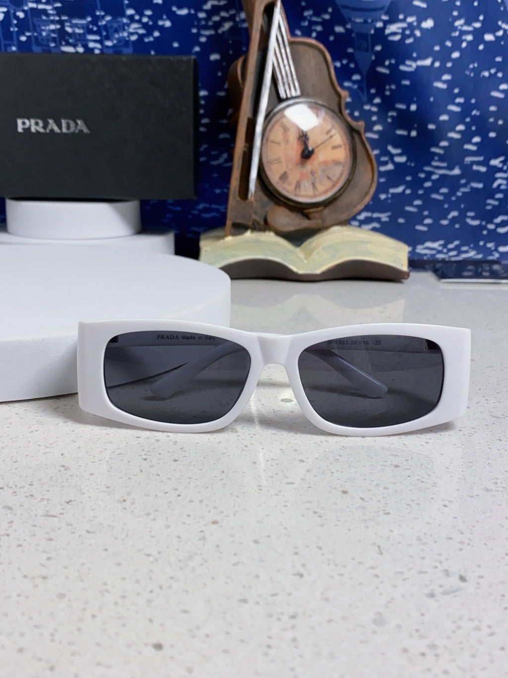Prada SPRB03 Square Silver Lens Sunglasses for Men & Women - detail image 9