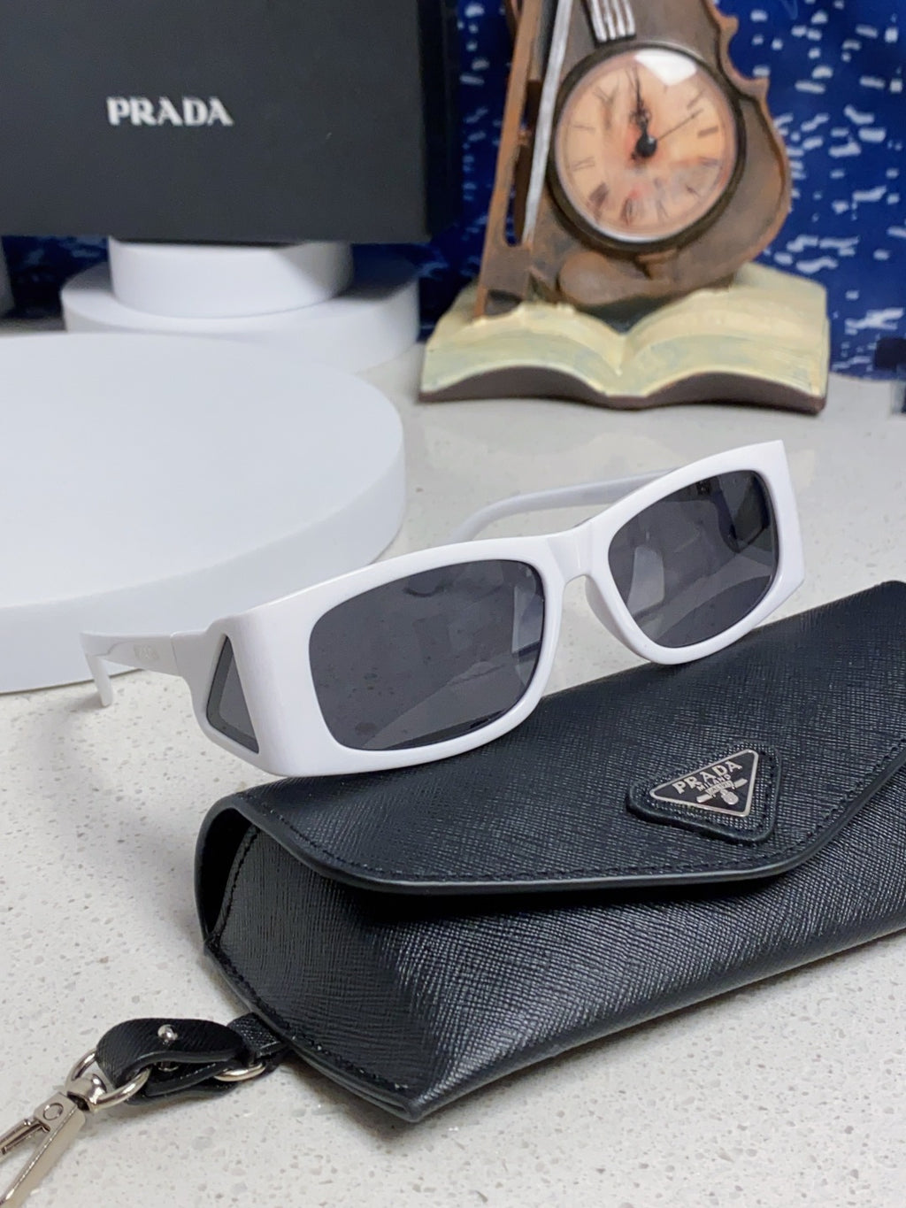 Prada SPRB03 Square Silver Lens Sunglasses for Men & Women - detail image 10