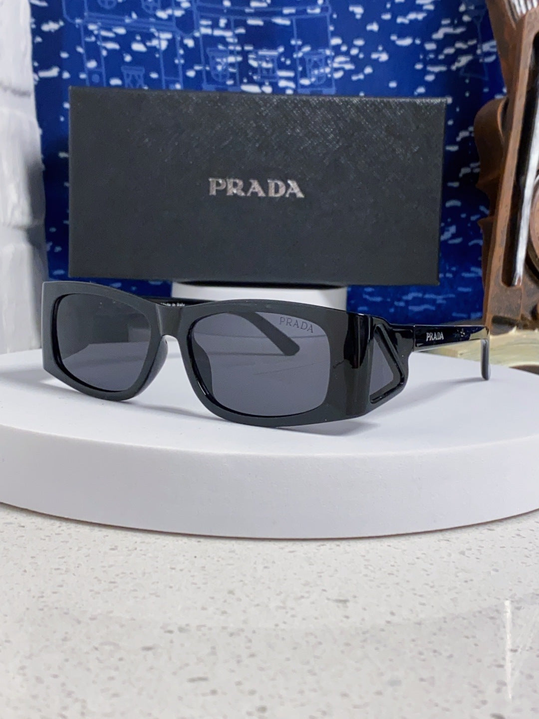 Prada SPRB03 Square Black Lens Sunglasses for Men & Women - detail image 2