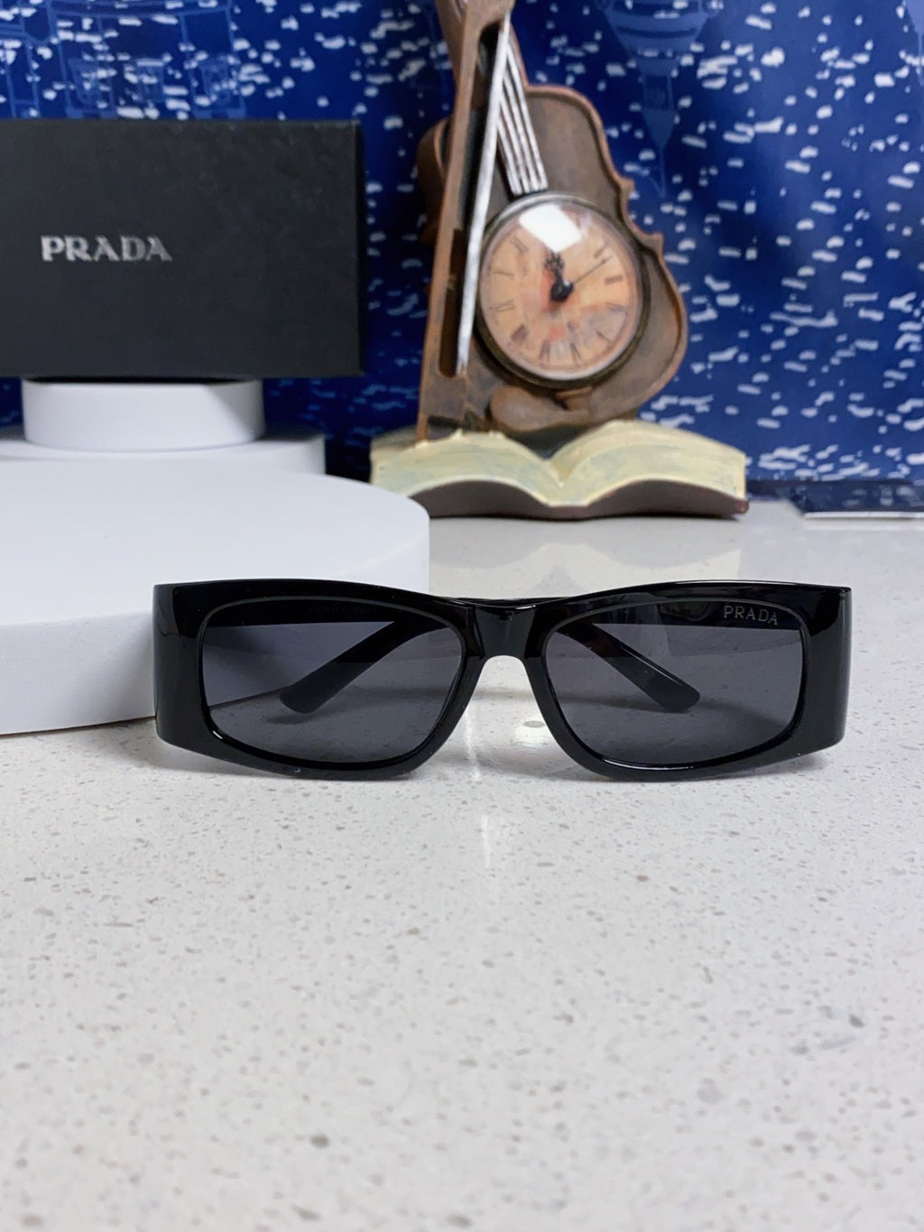Prada SPRB03 Square Black Lens Sunglasses for Men & Women - detail image 10