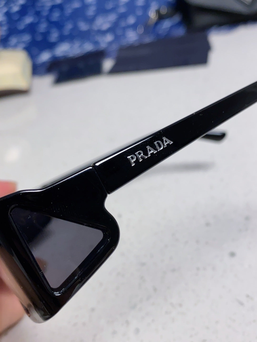 Prada SPRB03 Square Black Lens Sunglasses for Men & Women - detail image 8