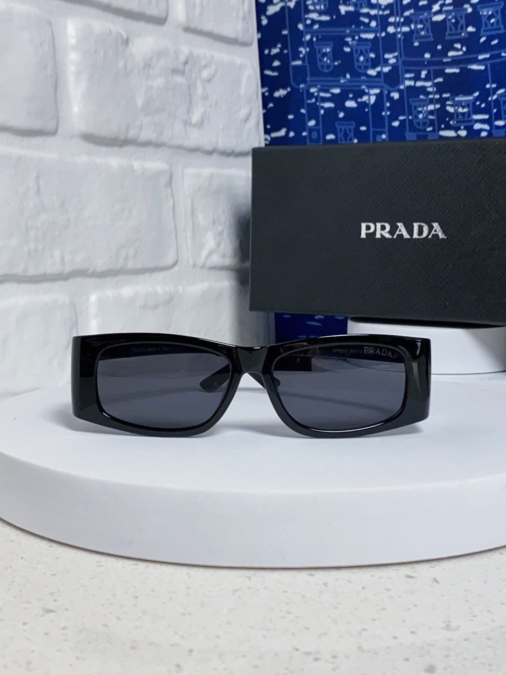 Prada SPRB03 Square Black Lens Sunglasses for Men & Women - detail image 3