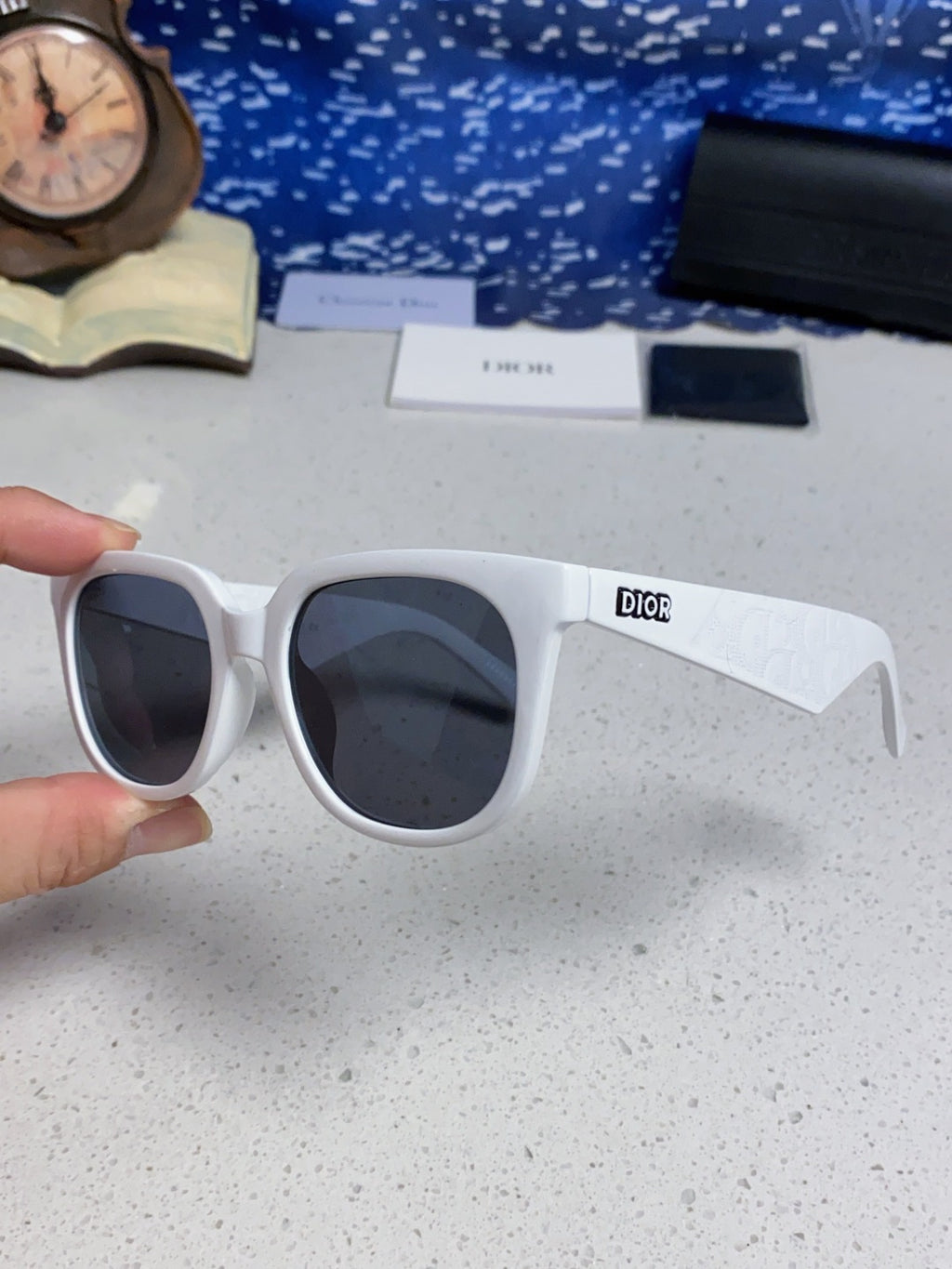 Dior Square Blue Lens Sunglasses for Men & Women - detail image 6