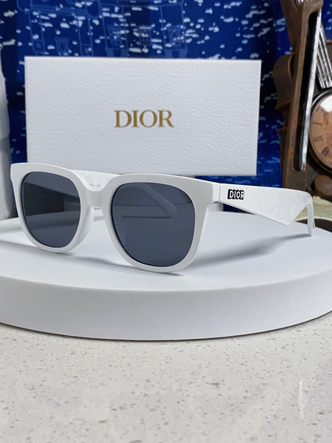 Dior Square Blue Lens Sunglasses for Men & Women
