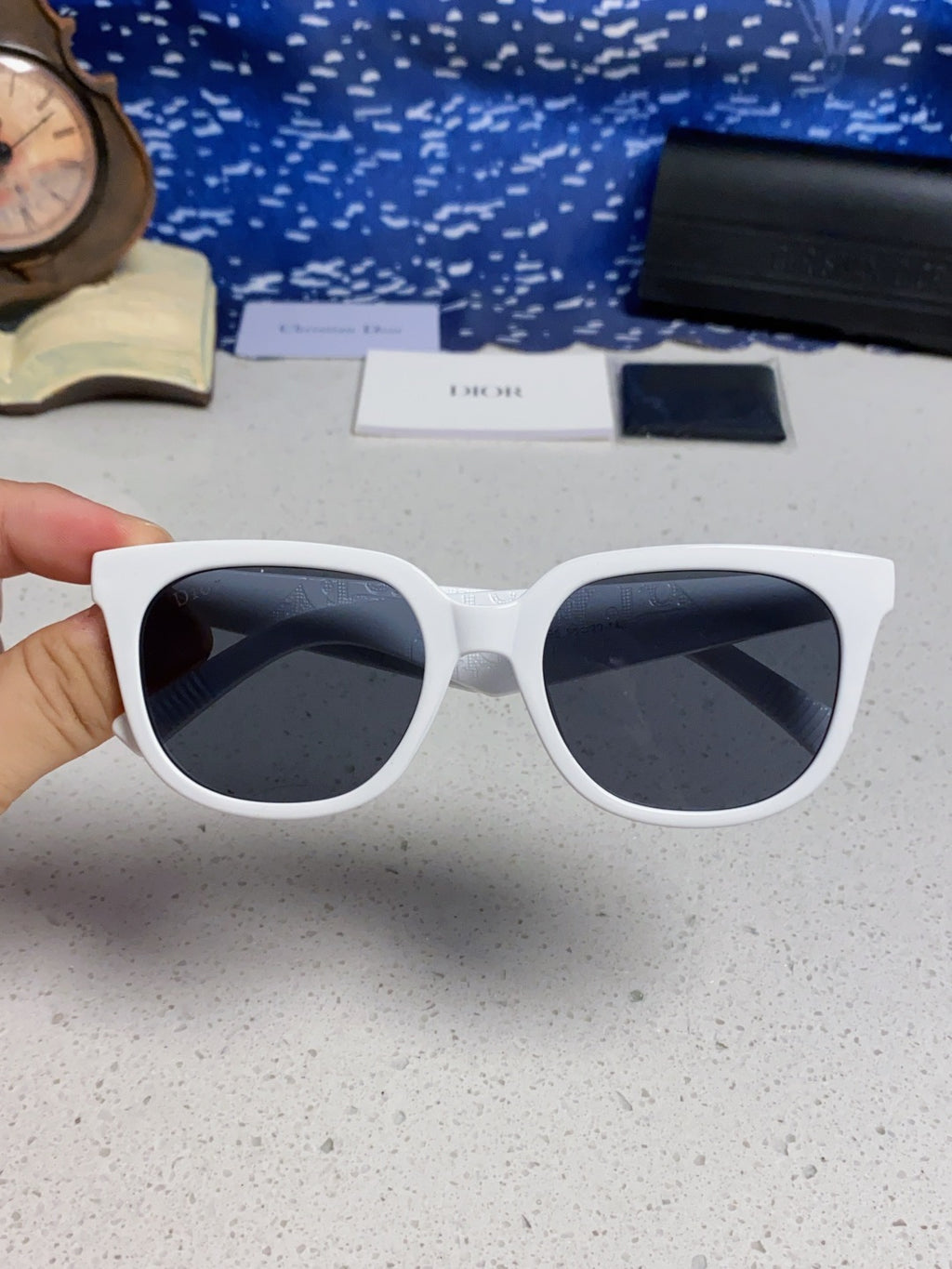 Dior Square Blue Lens Sunglasses for Men & Women - detail image 4