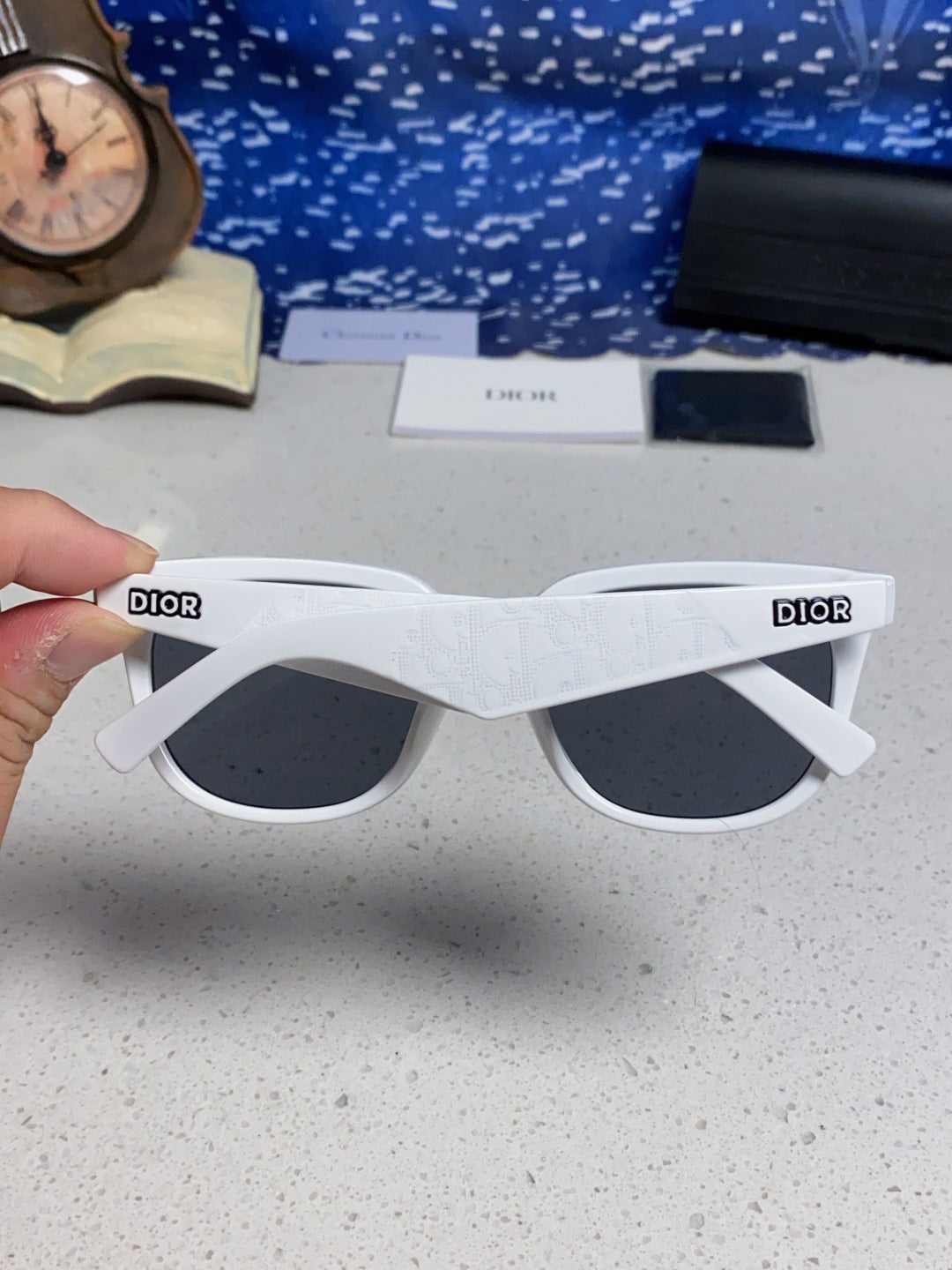 Dior Square Blue Lens Sunglasses for Men & Women - detail image 5