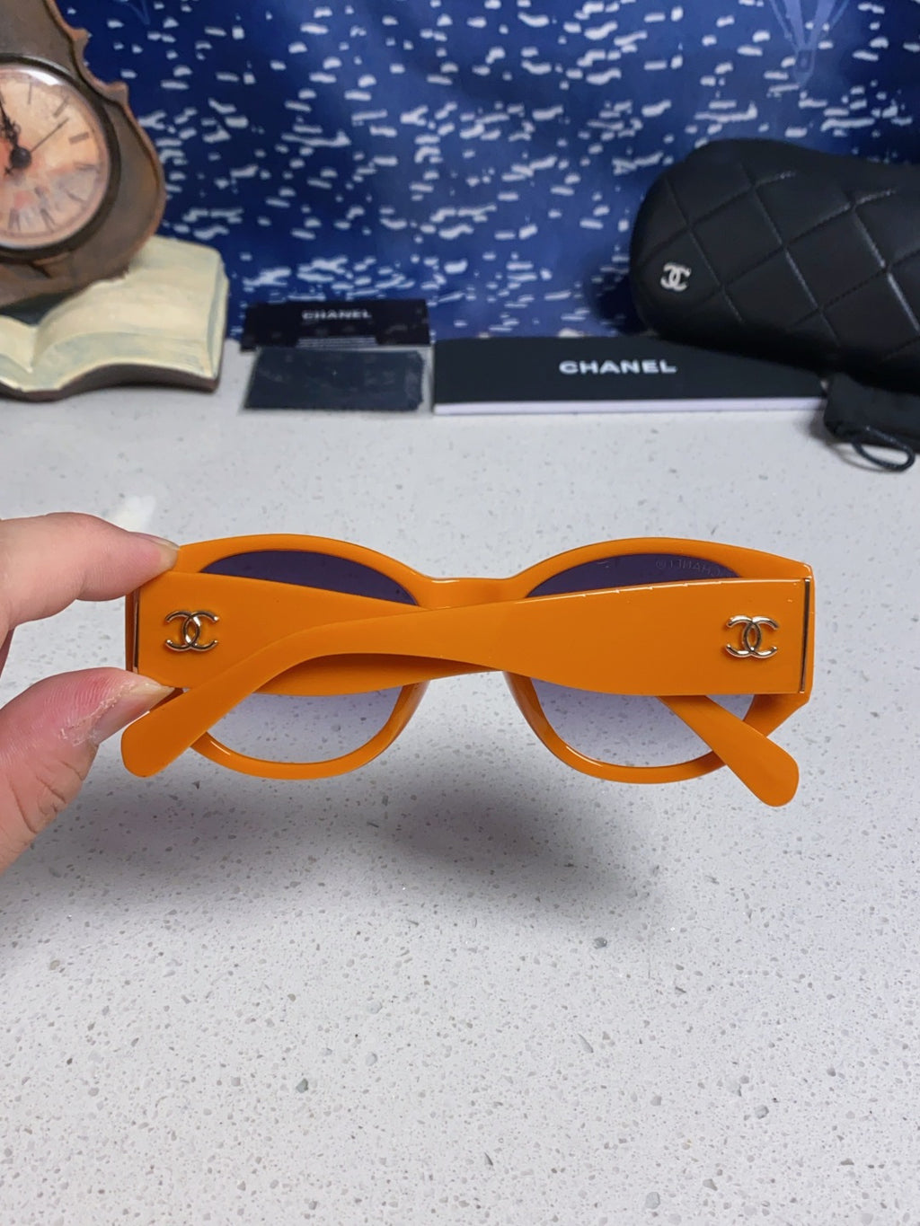 Chanel Polarized Cat-Eye Orange Lens Sunglasses for Women - detail image 5