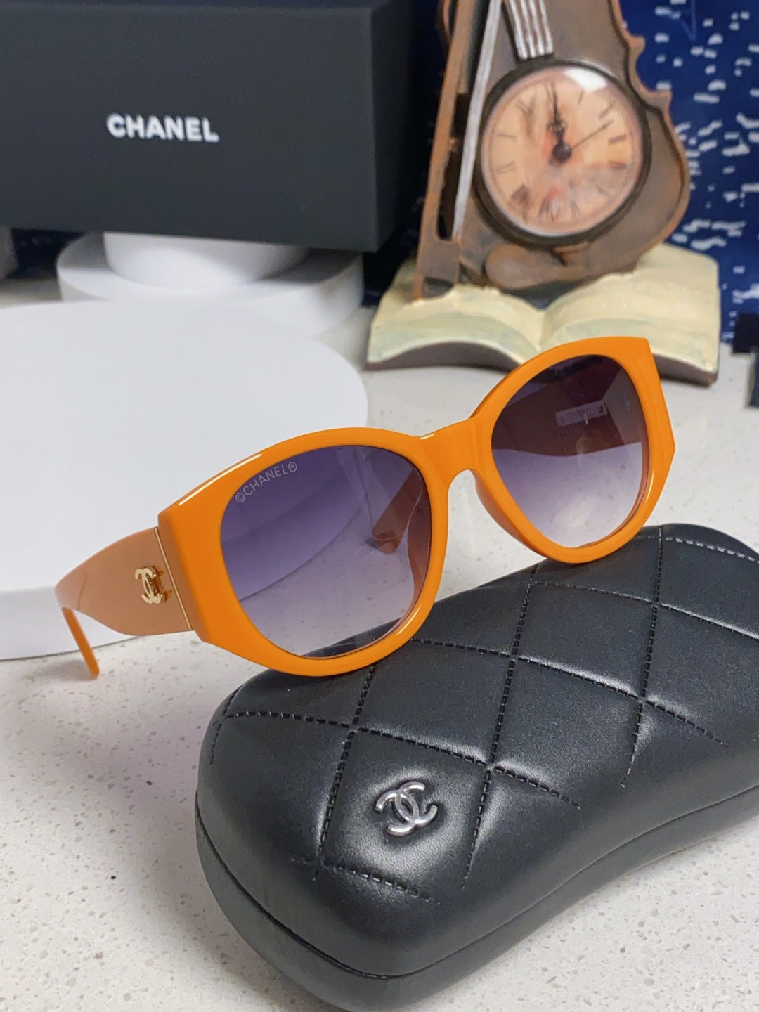 Chanel Polarized Cat-Eye Orange Lens Sunglasses for Women - detail image 10